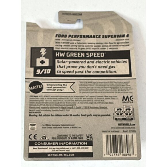 Hot Wheels Ford Supervan 4 Diecast 2024 Toy Car HW Green Speed New - Picture 9 of 9